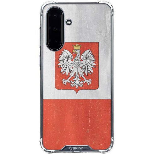 Poland Flag Distressed Galaxy A36 5G Clear Case